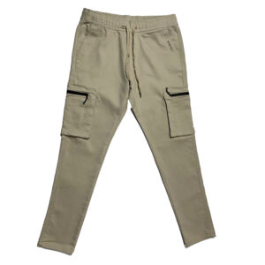 Beige Cargo Jogger Pants