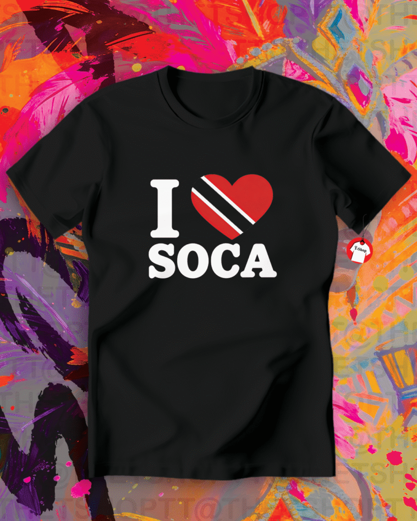 i love soca black T