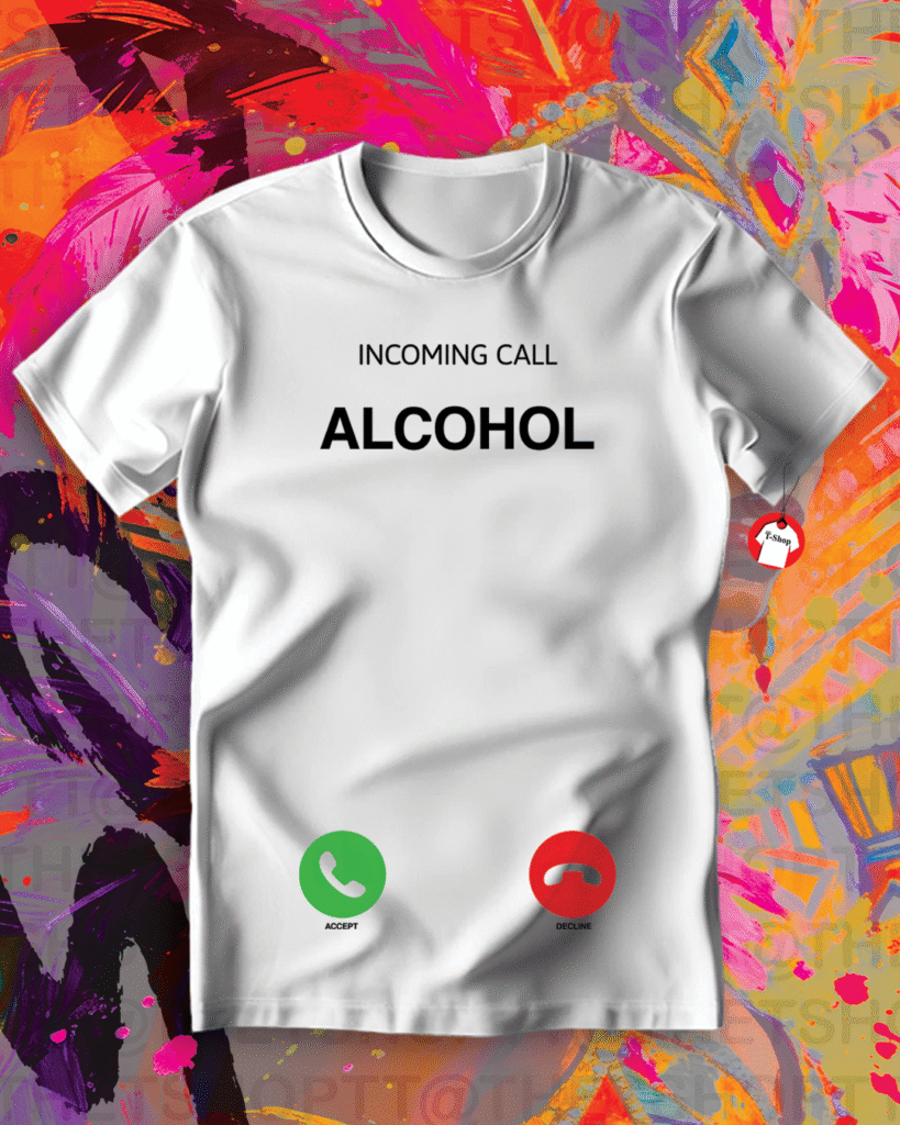 incoming call white tshirt